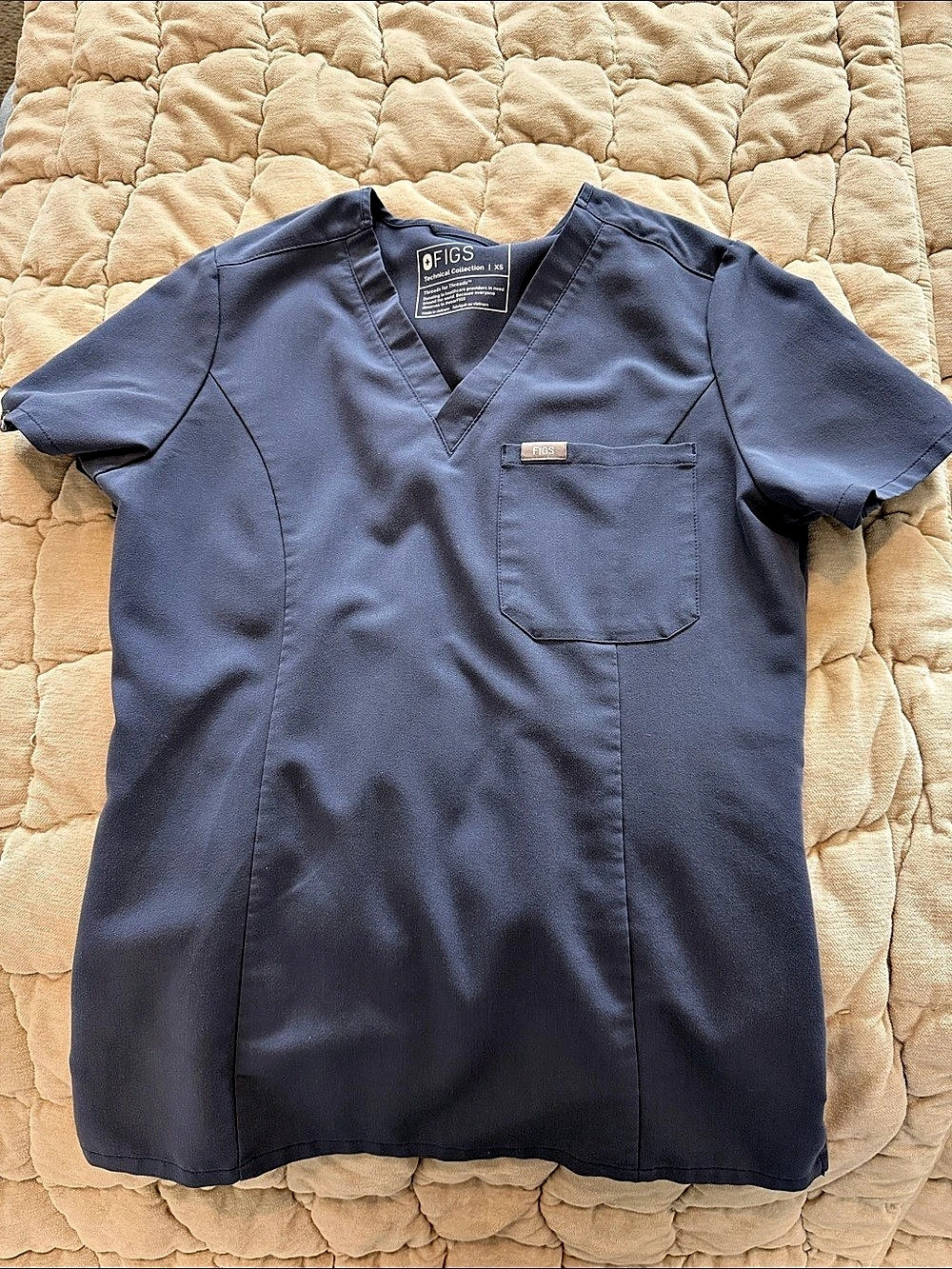 Space navy slim FIGS Catarina Scrub Top Short Sleeve